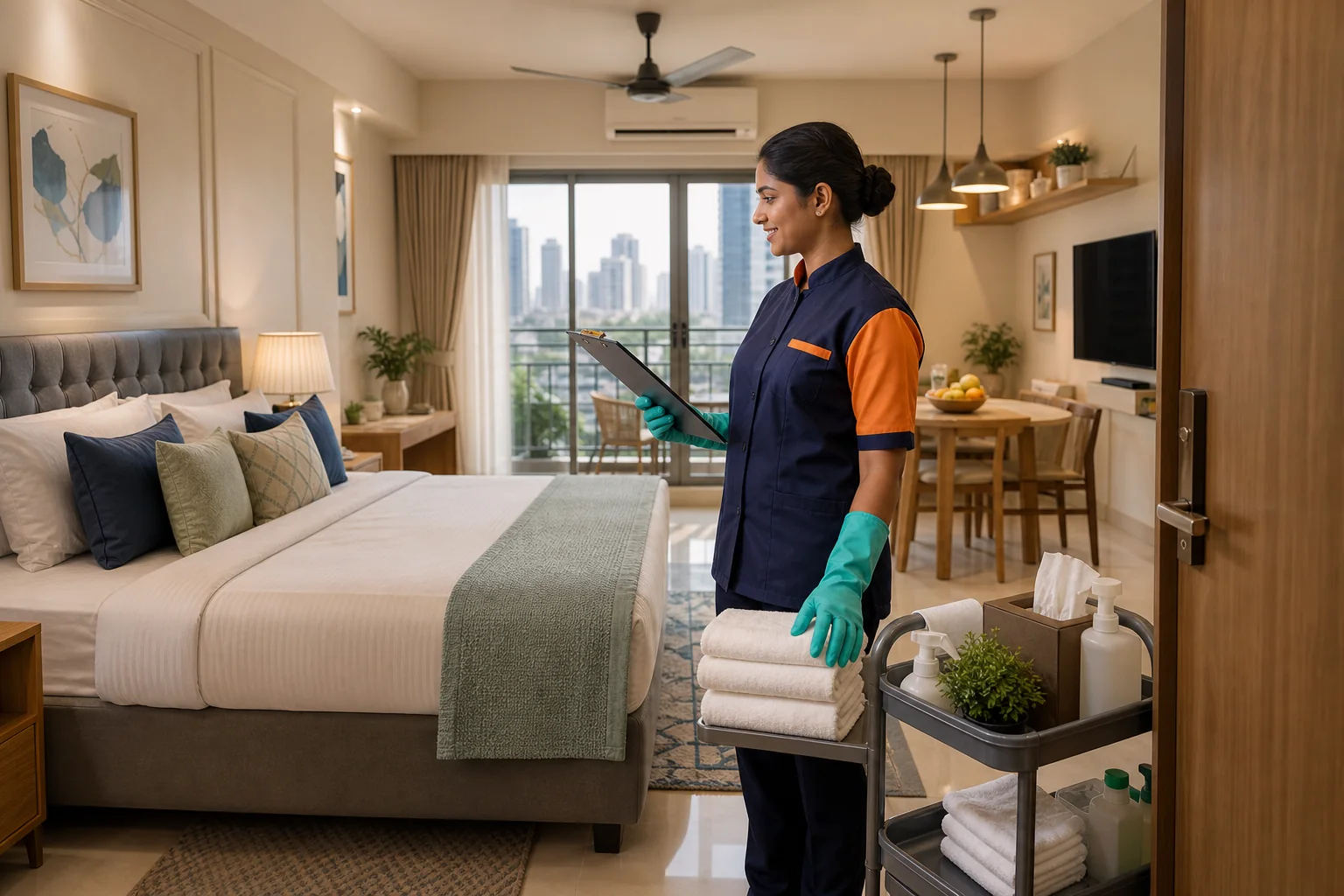Professional team preparing a property